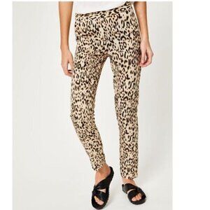 New See U Soon Anthropologie Leopard Cheetah Trouser Pants Office Career Sz 2